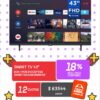 Smart TV BGH 43" B43 22FS5A con Android y USB
